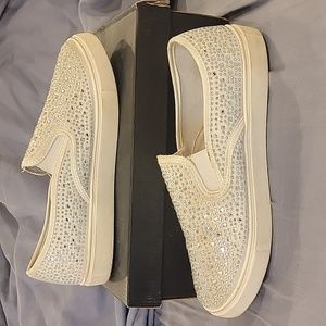 Crystal Studded Slip-on Shoes